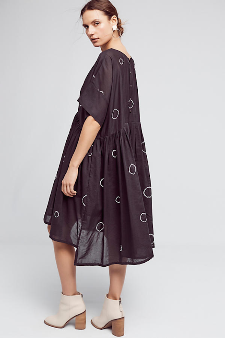 Cute black printed dress from Anthropologie